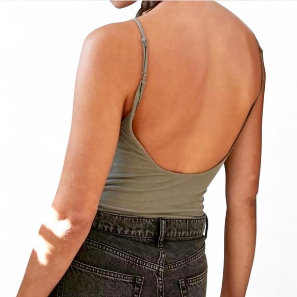 NWOT URBAN OUTFITTERS Out From Under Green Weekender Cowl Neck Bodysuit {Small} - Picture 2 of 7